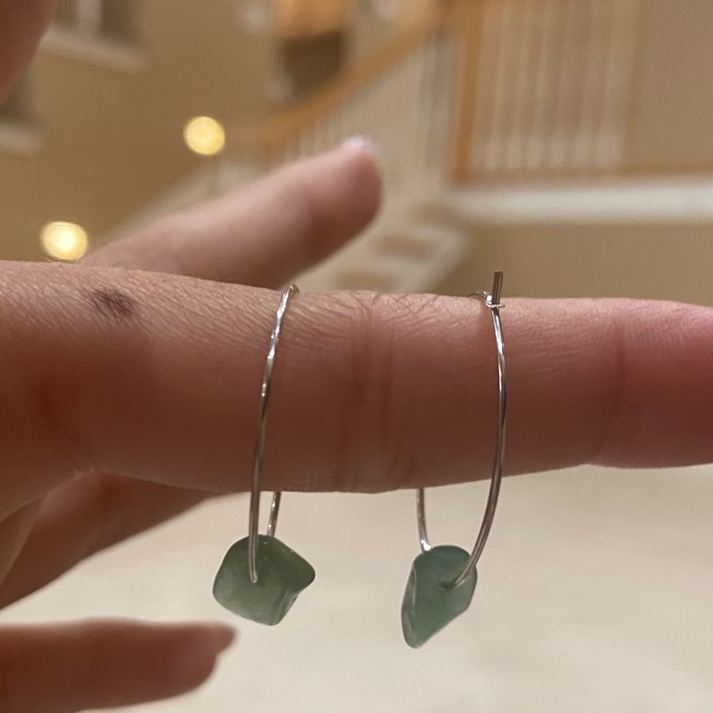 green stone hoops